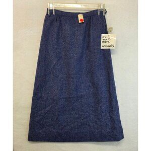 Vintage J.G. Hook Wool A Line Skirt Sze 4 Blue Old Money Quiet Luxury Deadstock